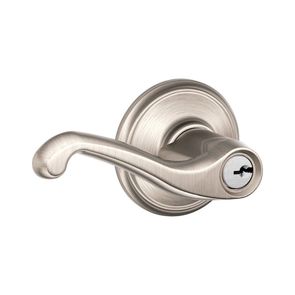 Schlage Flair Satin Nickel Entry Lever KA4 1-3/4 in. F51FLA619NHKA4 - main